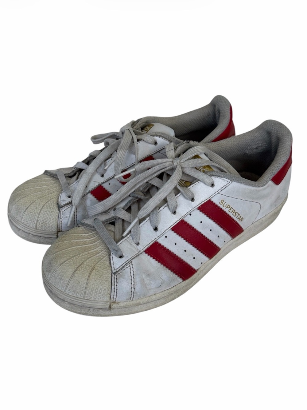 adidas Kids White Sneakers with Red Stripes